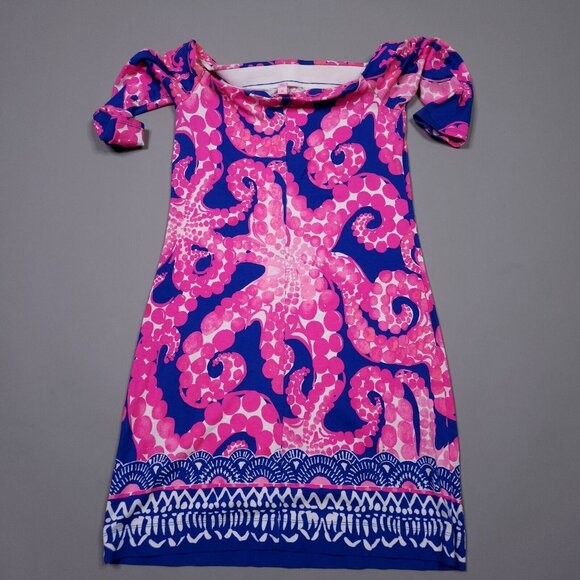 Lilly Pulitzer Laurana Dress Off The Shoulder Ocean Engineered Tentacles XS - Picture 5 of 11